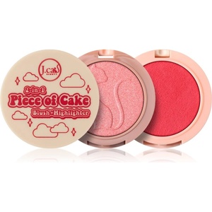 J. Cat Beauty 2 In 1 Piece Of Cake озаряващ руж цвят 105 One in a Melon! 12.1 гр