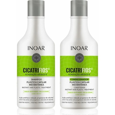 INOAR CicatriFios INOAR CicatriFios regeneračný šampón pre slabé a poškodené vlasy 1000 ml + INOAR CicatriFios regeneračný kondicionér pre slabé a poškodené vlasy 1000 ml kozmetická sada