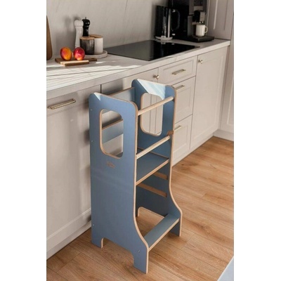 BabyWood Učiaca veža Kitchen Helper SLIM M babyblue