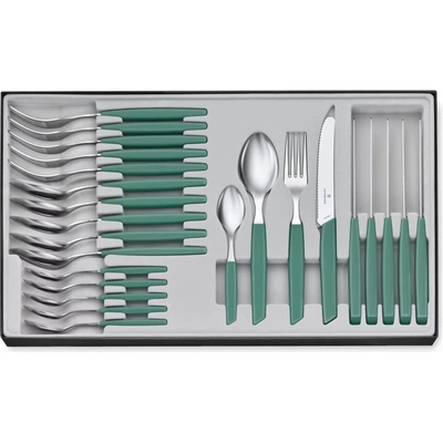 Victorinox Swiss Modern Sada príborov 24 ks šalviovo zelená