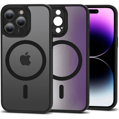 Tech-Protect MagMat Cam Plus MagSafe Case - хибриден удароустойчив кейс с MagSafe за iPhone 15 Pro Max (черен-мат)