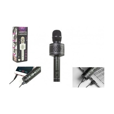Teddies Mikrofon Karaoke Bluetooth černý na baterie s USB kabelem