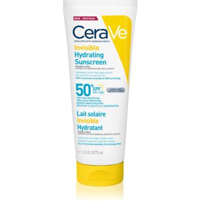 CeraVe Invisible Hydrating Sunscreen SPF 50+ крем за тен за лице и тяло SPF 50+ 75ml