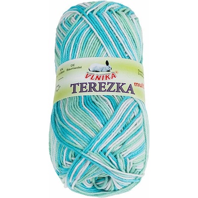 BELLATEX Priadza Terezka multi 50 g - 258 biela, tyrkysová, mintová
