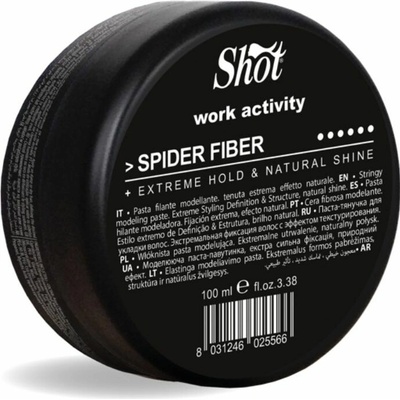 Shot Work Activity SPIDER FIBER - vláknitý vosk na vlasy s extra silnou fixáciou a prirodzeným vzhľadom, 100 ml