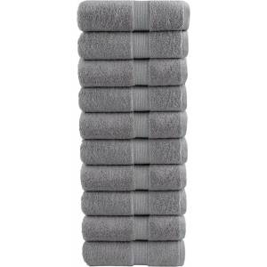 vidaXL Премиум кърпи за гости SOLUND 10 бр. сиви 30x50 см 600 г/м2 (137304)