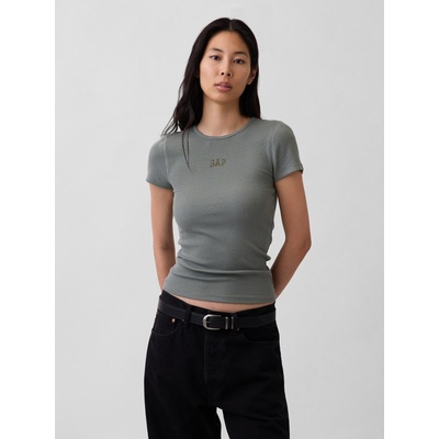 GAP Ребрести тениска с лого GAP GAP | Zelen | ЖЕНИ | XXS