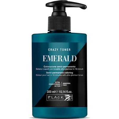 Black Professional Crazy Toner Semi-permanent Hair Colour 300 ml semi-permanentná barva Emerald
