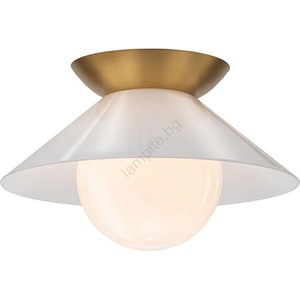 Elstead Lighting Quintiesse QN-SAUCER-FM-AB-OPAL - Таванно осветително тяло SAUCER 1xE27/40W/230V златисто (ED1108)
