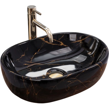 Rea Amelia 48x34,5 cm shiny black marble (REA-U8000)