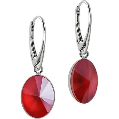 Swarovski Elements Oval Rivoli stříbrné visací / bimbací červené oválky 31166.1 Royal Red červená královská tmavá
