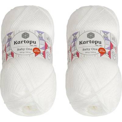Bellatex SET 2ks Příze BABY ONE 100g / 250 m Bílá