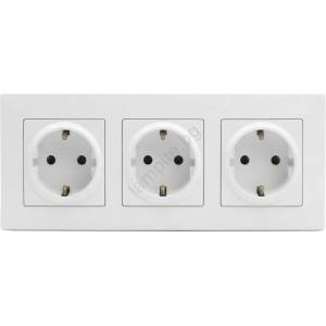 Legrand - Троен домашен контакт SCHUKO с рамка NILOE STEP 250V бял (LR0115E)