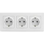 Legrand - Тройна домашна SCHUKO розетка 250V/16A с рамка NILOE STEP бяла (LR0115E)