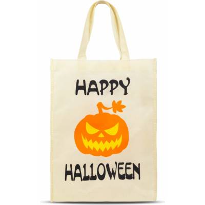 Halloweenska darčeková taška - 30 x 40 cm - "Happy Halloween" tekvica