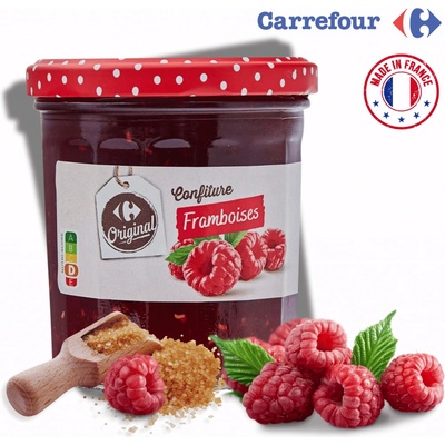 Carrefour Džem malinový se třtinovým cukrem 370 g