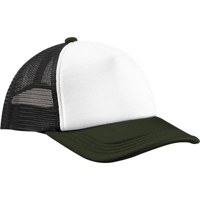 Beechfield B 639 Retro Trucker 5 panelová COT530639akx99-black/dark Černá/olivová tmavá