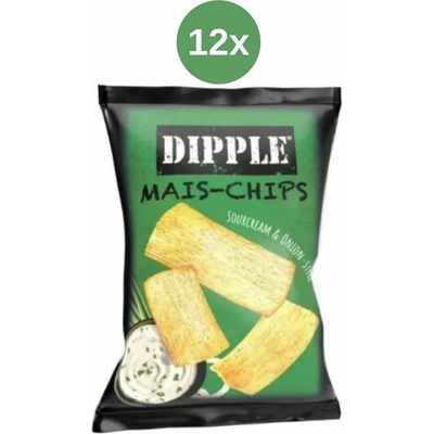 Dipple mais-chips sourcream & onion style 12 x 90 g