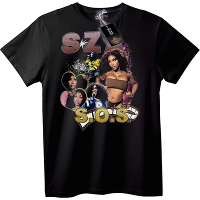 NOONEBRAND Тениска SZA S. O. S. Музика - 6XL, White