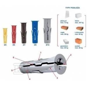 Rawlplug Universal manifold 10x36 with insert 6x60 UNO-10+660 /100pcs. /