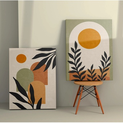 ASIR Set obrazů na plátně 2 ks ( 50 x 70 cm) Slunce a listy