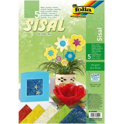 Folia Max Bringmann sisalový papír pastelové barvy 5 listů 23 x 33 cm