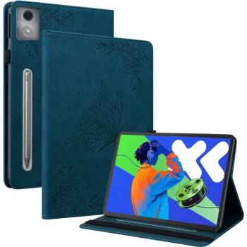 Lenovo Кожен калъф за Lenovo Tab P12 Pro 12.7 2025- "Щампа пеперуда и цветя", Стойка, Слот за карти, Вкл. Протектор, 6 Цвята
