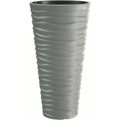PROSPERPLAST Plastový kvetináč SAND SLIM 29,6 cm sivý