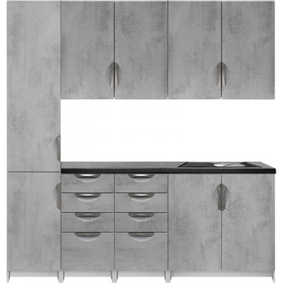 Kuchyně Macháček kuchyňská linka MDF 200 cm barva beton korpus Šedý