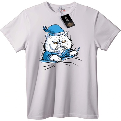 NOONEBRAND Тениска Сладко коте в сини пижами - 2XL, White