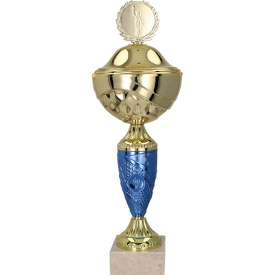 Kovový pohár s poklicí Zlato-modrý 22 cm 10 cm