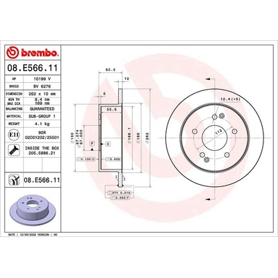 BREMBO Brzdový kotúč - lakovaný 08.E566.11