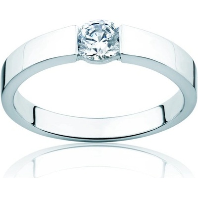 Savicki Zásnubný prsteň Minimalism biele zlato diamant PI B D 00070