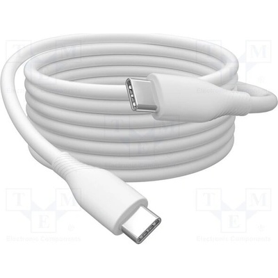 Digitus AK-300341-005-W USB 2.0, USB C vidlice,z obou stran, niklovaný, 0,5m, bílý