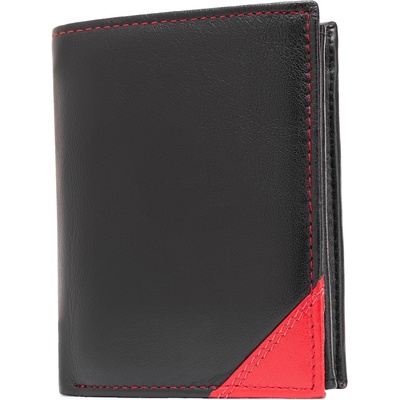 Delis Мъжки портфейл, Caelum PT1372, естествена кожа, черен/червен (PT1372)