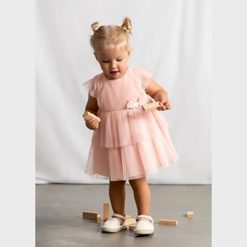 Mayoral Рокля тюл плисирана в Розов цвят за бебе момиче Mayoral