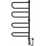Mario Radiators Електрически въртящ се сушилник за кърпи electra 120w/230v 102, 5×44, 5 см, неръждаема стомана/черен, десен (mr0060)