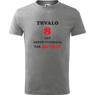 šedá dětské tričko dívčí trvalo 8 let
