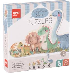 APLI Прогресивен пъзел Apli Kids 5 в 1- Динозавърчета (20124) - baby