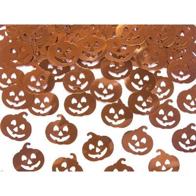 PARTYDECO DÝNĚ pumpkin metalické konfety na stůl 2 x 2cm 15 g HALLOWEEN