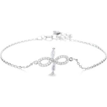 DELIS Сребърна гривна 925, jw1229, модел "безкрайност", с родиево покритие (jw1229)