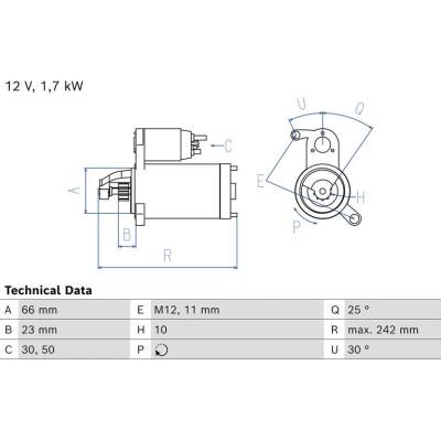 BOSCH 0 986 026 660 Startér (0986026660)