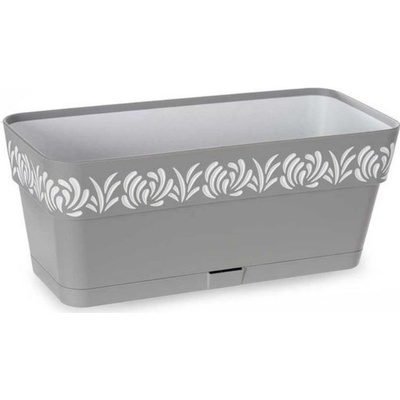 Stefanplast Samozavlažovací květináč Gaia Grey Plastic 19 x 17 x 49,5 cm