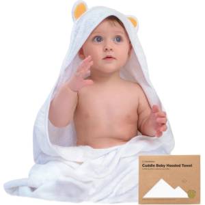 KeaBabies Бебешка Хавлия с качулка От Органичен Бамбук Мече KeaBabies (KB-HTCD-BEAR)