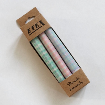 Ëtex Dámské látkové kapesníky v malé krabičce - 3 kusy L40-1
