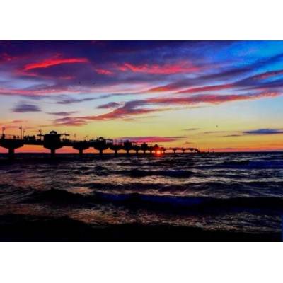 Norimpex - Puzzle Diamant painting: Sunset on the pier 30x40cm - 1 - 39 piese