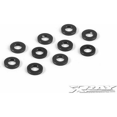 Xray ALU SHIM 3x6x1.0 MM BLACK 10