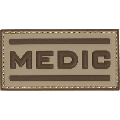 101INC MEDIC suchý zips 3D plastová nášivka DESERT
