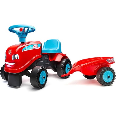 Falk traktor Go Farm červené s volantem a valníkem