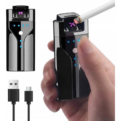 USB PLAZMOVÝ ZAPAĽOVAČ - DVOJLÚČOVÝ - NABÍJANIE - ODOLNÝ VOČI VETRU